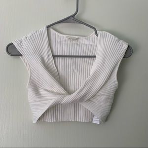 Urban Outfitters White Twist Crop Top